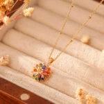 Rainbow Daisy Pave Multicolour Jewelry Set