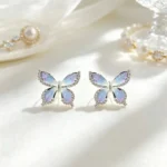 Botanical Gradient Butterfly Stud Earrings 02