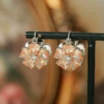 Mother-of-Pearl Double-Sided Flower Huggie Earrings
