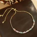 Dopamine Multicolour Teardrop Full Pave Zircon Bracelet