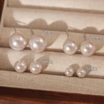 French Manta Rose Pearl Stud Earrings