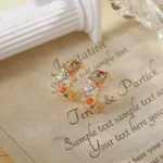 French Multicolour Flower Zircon Stud Earrings