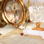 Vintage Maillard Beaded Double-Layer Layered Clavicle Necklace