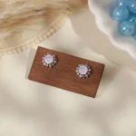 Korean Sparkling Cherry Blossom Faceted Stud Earrings