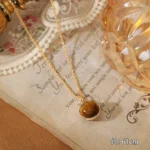 Pearl Tiger Eye Baroque Long Necklace