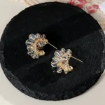 Neo-Chinese Glass Bead Long Tassel Stud Earrings