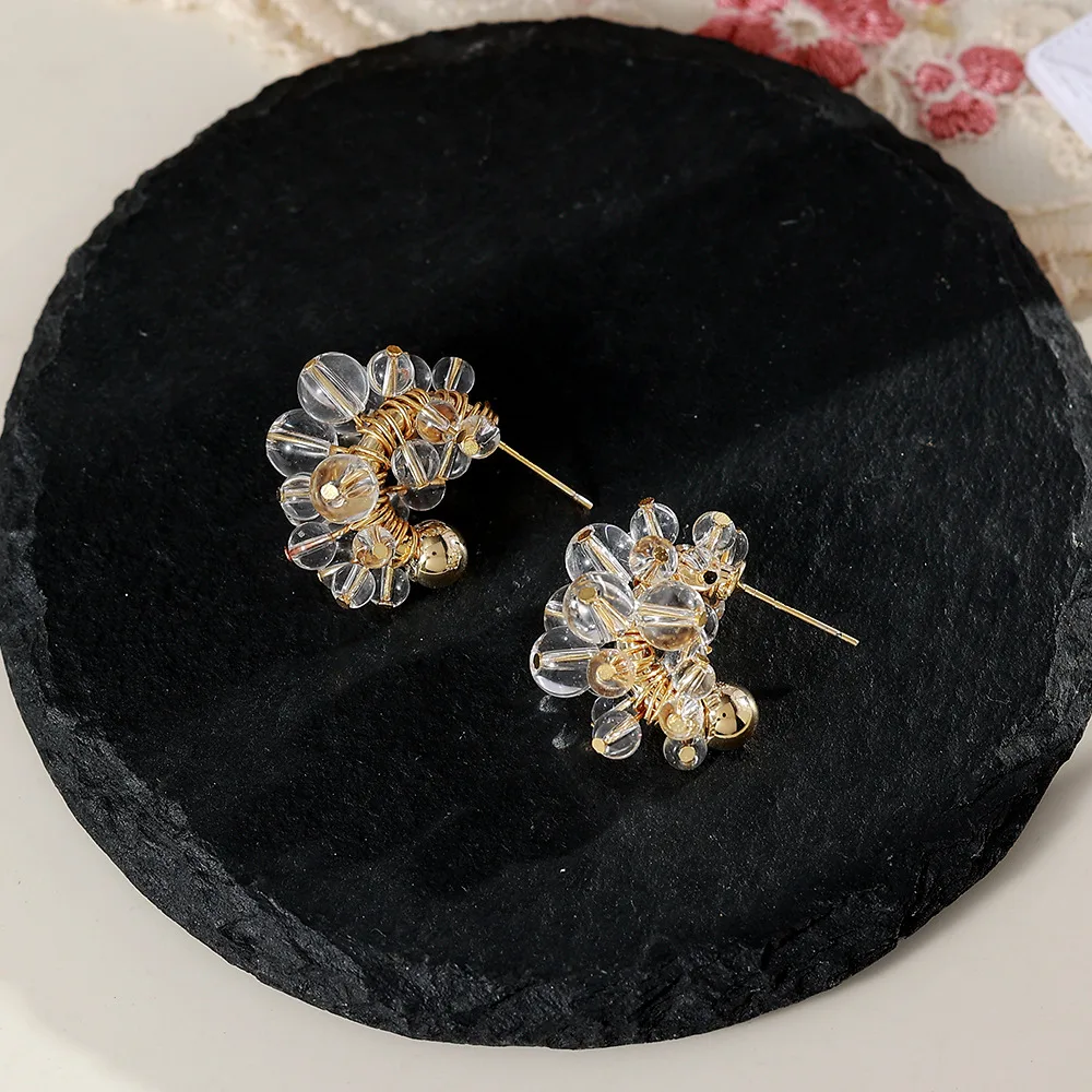 O1CN0159tB2I2BaeGi3hkpy_2214616708355-0-cib Neo-Chinese Glass Bead Long Tassel Stud Earrings - Image 1