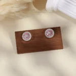 Vintage Zircon Eight-Point Star Round Stud Earrings
