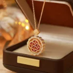 Hollow Rhinestone Gemstone Long Necklace