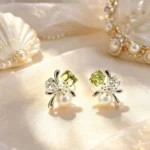 Crystal Zircon Flower Stud Earrings