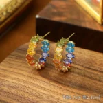 Vintage Full Pave 3D Stud Earrings