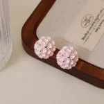 French Flower Cluster Flower Butterfly Stud Earrings