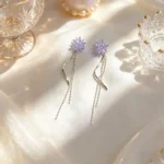 Flower Chain Tassel Long Stud Earrings