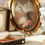 Vintage Camellia Pearl Tassel Flower Jewelry Set