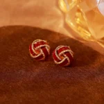 Vintage Red Firework Stud Earrings