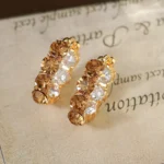 Multicolour Zircon Emerald Green Huggie Earrings