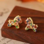 Dopamine Rainbow Pearl Stud Earrings