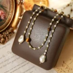 Vintage Maillard Tiger Eye Beaded Long Necklace