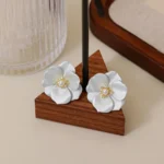 Korean Camellia Stud Earrings