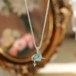 Vintage Enamel Butterfly Clavicle Necklace