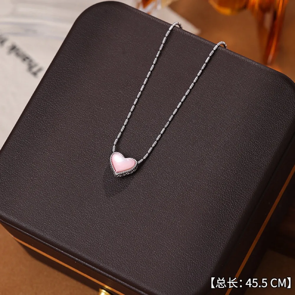 O1CN01NEtjCZ2BaeBEBCic6_2214616708355-0-cib Heart Mother-of-Pearl Geometric Square Clavicle Necklace - Image 1