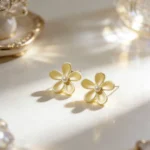 Daisy Flower Silver Stud Earrings