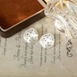 Polka Dot Brushed Baroque Geometric Huggie Earrings