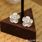 Camellia Silver Stud Earrings