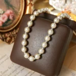 French Pearl Six-Point Star Snowflake Long Necklace