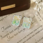 Freshwater Pearl Enamel Stud Earrings
