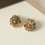 French Monet Garden Flower Pearl Jewelry Set