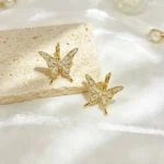 Zircon Butterfly Stud Earrings