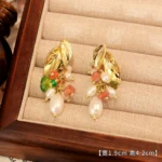 Oil-Painting Monet Garden Pearl Drop Earrings