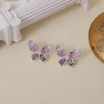 Sparkling Full Pave Zircon Butterfly Jewelry Set