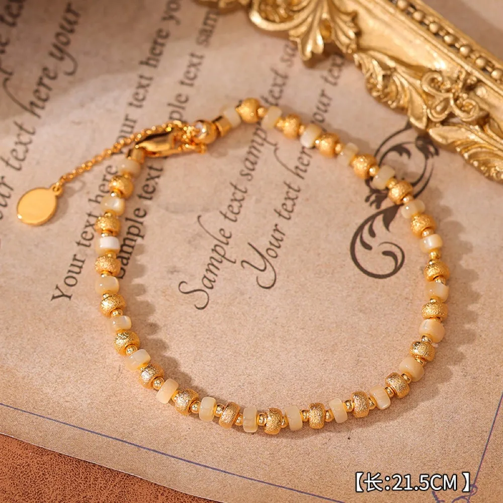 O1CN01RQ5EoK2BaeC8kjS09_2214616708355-0-cib Neo-Chinese Gold Two-Tone Crystal Beaded Bracelet - Image 1