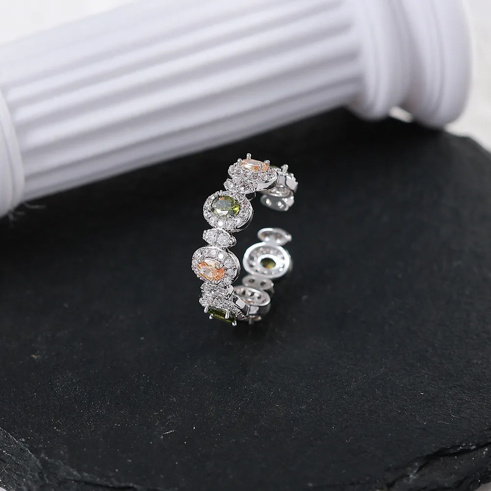 O1CN01S4REy92BaeH41cRje_2214616708355-0-cib Dopamine Daisy Zircon Open Ring - Image 1
