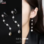 Spiral for Non-Pierced Ears Long Stud Earrings