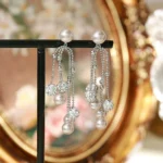 Baby's Breath Pearl Tassel Jewelry Set