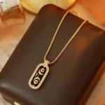 Neo-Chinese Gold Agate Gourd Long Necklace