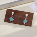 Vintage Silver Turquoise Stud Earrings