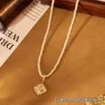 French Pearl Floral Flower Clavicle Necklace