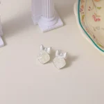 Heart Blue Zircon Bow Stud Earrings