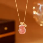 Strawberry Quartz Lucky Pouch Clavicle Necklace