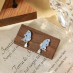 Polka Dot Butterfly Stud Earrings
