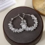 Full Pave Circle Sparkling Huggie Earrings