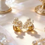 Zircon Flower Stud Earrings