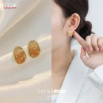 Pearl Silver Heart Tassel Stud Earrings
