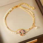 Daisy Double-Layer Layered Pearl Bracelet