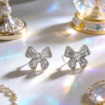 Butterfly Rhinestone Zircon Stud Earrings