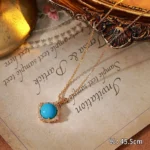 Vintage Turquoise Layered Gourd Beaded Clavicle Necklace